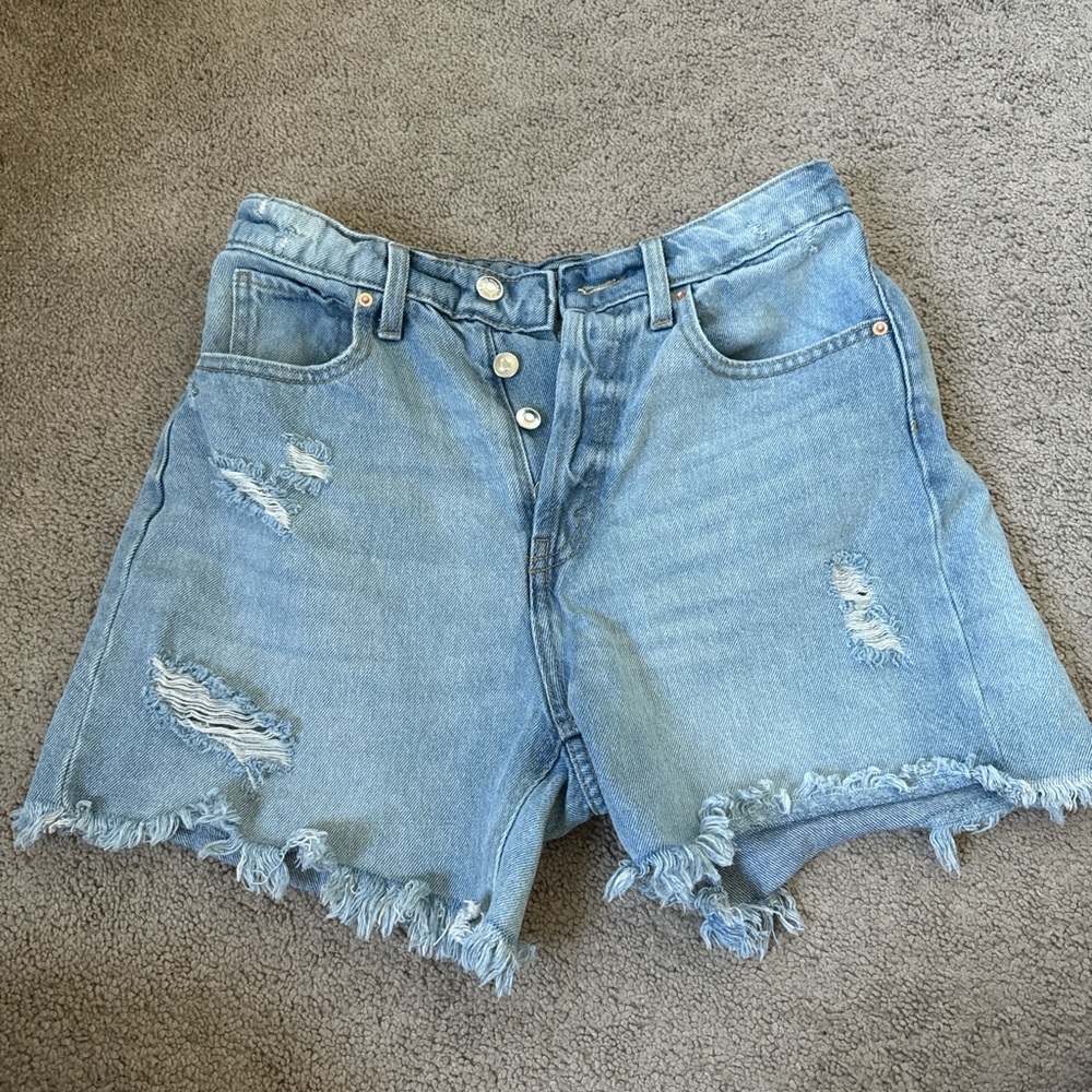 Wild Fable Blue Jean Shorts Distressed High-Waisted, never worn.